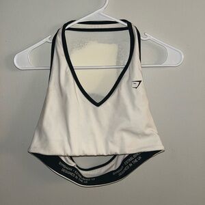 Gymshark Cream and Black Sports Bra